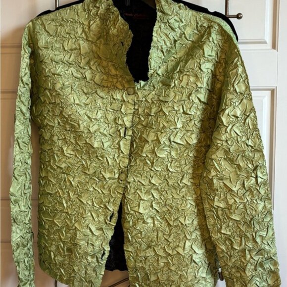 Pleats collection by pings Women's Crinkled Green top - Picture 1 of 3